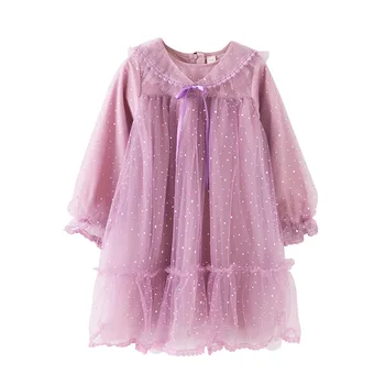 4 To14 Metų Vaikų ir Paauglių Mergaičių Tinklinio Princesės Suknelė 2021 Naujų Vaikų korėjos Stiliaus ilgomis Rankovėmis Pavasario Drabužių Saldus, #9416