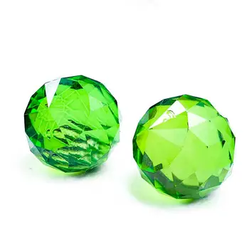 5vnt 30mm Green Crystal Suncatcher Liustra Pakabukas Briaunoti Rutuliukai Stiklo Prizmė Kamuolius Vaivorykštė Maker Namų/Vestuvių Papuošimas