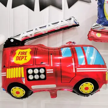 6pcs Jumbo Raudona gaisrinė mašina Folija Balionas Didelis Helio Fire Truck Balioną už Gaisrininkas Gimtadienio Dekoro Baby Shower Prekes