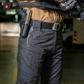 77City Žudikas Tactical Kelnes Vyrams IX8 Karinės Vandeniui atsparus dėvėjimuisi atsparios Kelnės Krovinių Miestą Važinėti Multi-pocket Mens Poilsiu