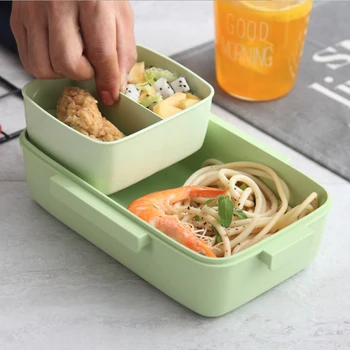 800-1000ml Priešpiečių Dėžutė Mikrobangų Nepriklausomų Grotelės Vaikams Nešiojamų Bento Dėžutė nepralaidi vandeniui Maisto Konteineryje lunchbox lancheira