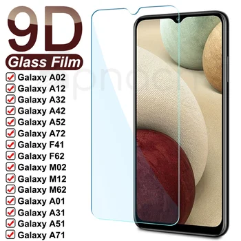 9D Apsauginis Stiklas Samsung Galaxy A02 A12 A32 A42 A52 A72 M02 M12 M62 Ekrane Grūdintas Stiklas F41 F62 A01 A11 A21 A31 Filmas