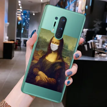 Abstraktusis Menas, Juokinga Mona Lisa David Kaukė Telefoną Atveju Fundas OnePlus Nord 7 8 Pro 