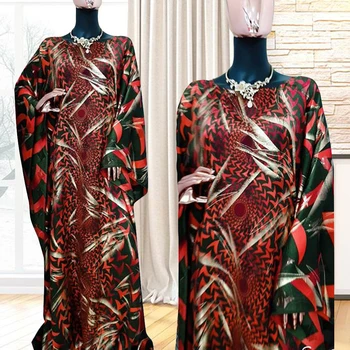 Afrikos Suknelės Moterims 2021 Plius Dydis Vasaros Spausdinti Lady Dashiki Batwing Rankovės Abayas Dubajaus Musulmonų Ilgas, Maxi Suknelė