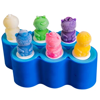 Animacinių filmų Ledo Pasirodo, Pelėsių Ledų Kamuolys Lolly Maker Silikono 6 Skyles Popsicle Formų Baby 