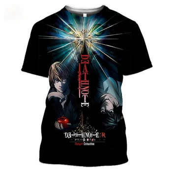 Anime 3D Spausdinimo Negabaritinių Marškinėliai Vyrų Vasaros Mados Moterų marškinėliai Death Note, Harajuku Tee Marškinėliai Traukti Homme Marškinėlius