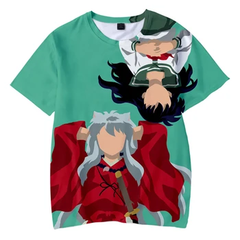 Anime Inuyasha marškinėliai 3D Marškinėlius trumpomis Rankovėmis Vaikai/Paaugliai Drabužių Vasaros Harajuku Tee Viršuje Japonų
