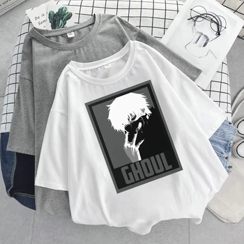 Anime Tokyo Pabaisa moteriški Marškinėliai korėjos Stiliaus Atsitiktinis T Shirts 2021 M. Vasaros Cool O-neck T Shirt Gatvės Mados Tee Black Girl