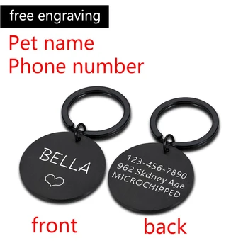 Asmeninį Šunų Antkaklis Pet ID Tegus Išgraviruotas Vardas, pavardė, Telefonas, Adresas Pet ID Kačių Puppy Dog Tag Pakabukas paketų prižiūrėtojų raktinę Naminių Reikmenys