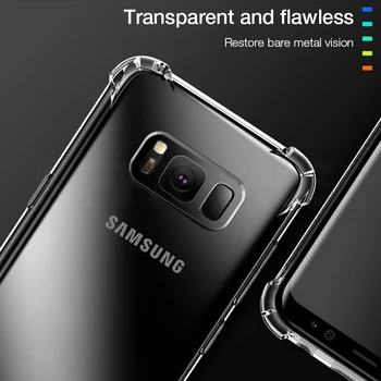 Atsparus Smūgiams Telefono Dėklas Samsung Galaxy A50 A51 A70 A71 A10 A30 S8 S9 S10 S10e S20 S21 Plius S21 Ultra Silikono Atveju Galinį Dangtelį