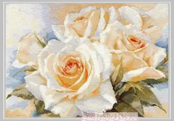 Aukso Rinkimas Skaičiuojami Kryželiu Rinkinys, Baltos Rožės, Rožių Gėlių Žiedai alisa