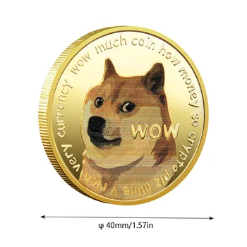 Aukso Sidabro Padengtą Dogecoin Progines Monetas Mielas Šuo Modelis Gražių Suvenyrų Kolekcija Dovanos Darbalaukio Papuošalų Kūrybos