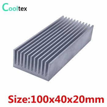 (Aukštos kokybės) 100x40x20mm Aliuminio heatsink radiatoriaus šilumos kriaukle chip LED Elektroniniai integriniai grandynai aušinimo