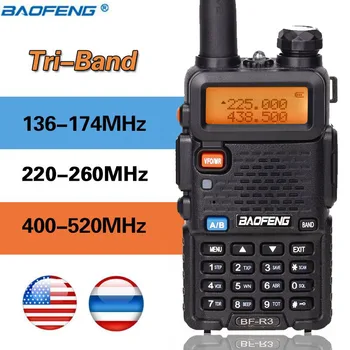 BaoFeng BF-R3 Tri-Band Walkie Talkie 136-174Mhz 220-260Mhz/400-520Mhz Dviejų krypčių nešiojamų kumpis Radijo iki UV - 5RX3 UV-5R III