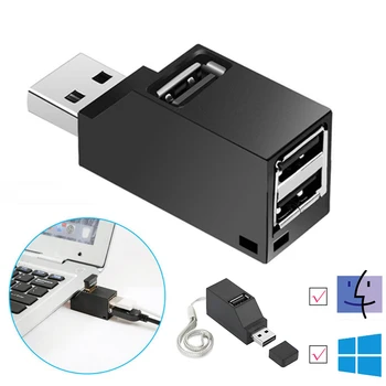 Belaidžio 3 in 1 USB 3.0 Hub Nešiojamas Adapteris PC Kompiuteris, USB 2.0 Įkrovimo Hub 3 Uostų Sąsiuvinis Splitter 