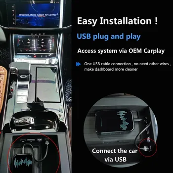 Belaidžio Carplay su 4+32G ai langelį Android9.0 paramą 1DIN auto Media Tv Box Audi VW Ford Opel Skoda MP5 USB