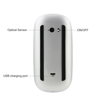 Bluetooth 5.0 Wireless Magic Mouse Arc Touch 1600 DPI Ultra Plonas Įkraunama Kompiuterio Pelė Apple Macbook