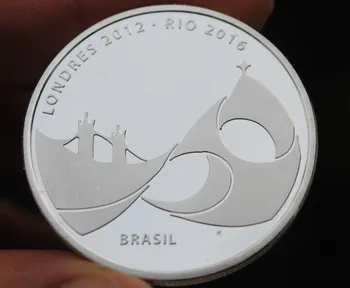 Brazilija Fakelas Perdavimo Rio Londono žaidynes Asamblėjos Padengti Progines monetas, Ženklelis medalis Suvenyrų Šalies Meno Dovanų, Suvenyrų 1PCS