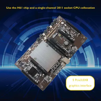 BTC X79-H61 Miner Plokštė DDR3 5x PCI-E 8X MSATA3.0 Kasybos Paramos 3060 GPU su E5-2620 PROCESORIAUS RECC 4G DDR3 Atminties 120G SSD