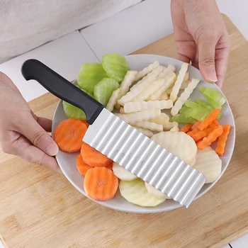 Bulvių Banguotais Kraštais Peilis Nerūdijančio Plieno Virtuvės Mini Daržovių, Vaisių Pjovimo Įrankis, Virtuvės Reikmenys bulvytės mašina