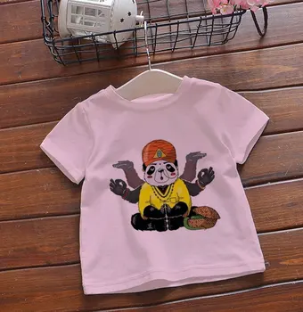 Cartoon Kids Marškinėliai Kūdikių Berniukų Atsitiktinis Juokingi Marškinėliai Vaikų Vasaros Streetwear Viršūnes Mergaičių Drabužius Panda Krepšinio Cool O-kaklo