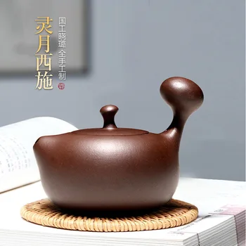 Changtao] Yixing garsaus Zisha arbatinukas Li Xiaolu grynas, rankų darbo arbatinukas arbatos rinkinys Zini Lingyue Vakarų Statybos 210cc