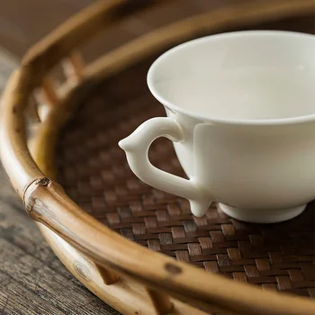 CHANSHOVA 30ml Tradicinės Kinų stiliaus Asmenybės trumpas Balto porceliano Mažų vyno taurės teacup Kiniškojo porceliano puodelis arbatos rinkinys H451