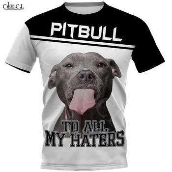 CLOOCL Gyvūnų Pitbull Į Haters 3D Atspausdintas T Shirt Mens Harajuku Vasaros trumpomis Rankovėmis Gatvės Atsitiktinis Unisex marškinėliai Lašas Laivybos