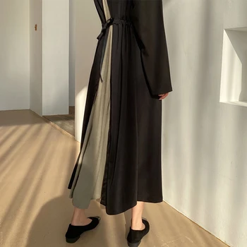 Colorfaith Naujas 2021 M. Pavasarį, Rudenį Moterų Suknelės, korėjos Stiliaus Nėrinių Aukšto Juosmens Kratinys Elegantiška Vintage Panele Ilga Suknelė DR0245