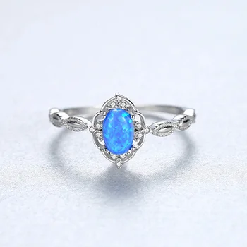 COSYA Topazas Jūros Mėlynos, Ovalo formos 925 Sterlingas Sidabro yra didelių Anglies, Deimantų Mados Vestuvių Žiedai Šalies Fine Jewelry Gimtadienio Dovana