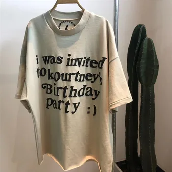 CPFM.XYZ Abrikosų Marškinėliai dažai, tapyba Kanye west sekmadienis Paslaugos marškinėliai 1:1, Geriausias Kokybės Atsitiktinis Viršų Tees