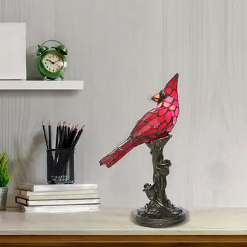 Crystal Stalo Lempa Kardinolas Raudonas Paukštis vitražas Naktį Šviesos, Miegamojo Kambarį Darbalaukio kawaii Apdailos Salonas statulėlės