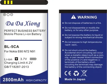 Da Da Xiong 2800mAh BL 5CA baterija BL-5CA BL5CA Baterija Nokia E50 E60 N70 N71 N72 N91 C2-01 C1-00 2020 2023 3660 6630 6680 6822