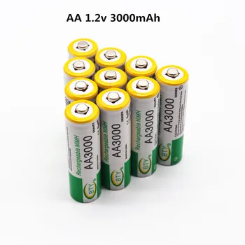 Daweikala AA 3000 1.2 V Quanlity Įkraunamos Baterijos AA 3000mAh NI-MH 1.2 V Įkraunamas 2A Baterija 3000+Nemokamas pristatymas