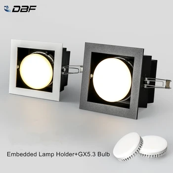 [DBF]Lemputės Keičiamos LED Embedded Aikštėje Downlight 9W 7W 12W Pasukti Kampu LED Lubų Vietoje Šviesos su GX5.3 Lemputės 220V AC