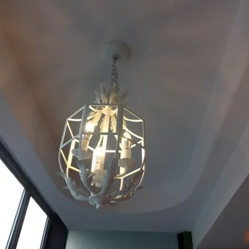 Derliaus balto metalo narvas liustra apšvietimo šviestuvas retro žibintų 3/5 žibintai pakabinti unikalus namų apšvietimas valgomasis virtuvė