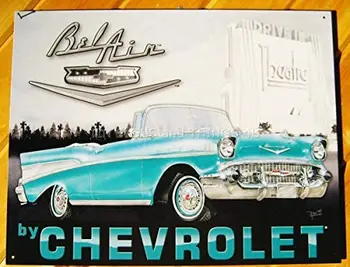 Derliaus Dekoro Ženklai 57 Chevrolet Bel Air ALAVO Pasirašyti Antikvarinių ir Senovinių auto Meno Metalinės Sienos Plakatas skelbimų 1760