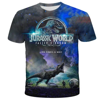 Dinozaurų Pasaulis Klasikinis Nuotykių Filmas Cool Dinozaurų Galvos 3D Print T shirt Berniukų, Mergaičių Hiphop Tee Marškinėlius Berniukui Drabužių Streetwear