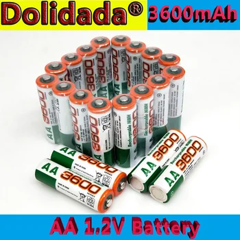Dolidada naujas AA baterija 3600 mAh įkraunamos baterijos, 1.2 V Ni-MH AA baterijos, tinkančios laikrodžių, pelės, kompiuterių