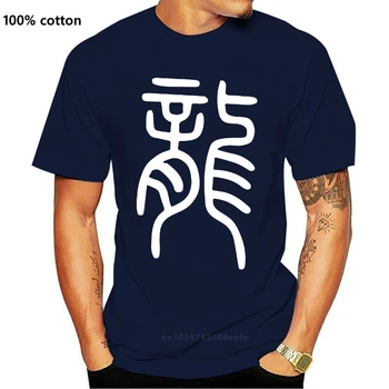 Dragon Marškinėliai Kinų Simbolių Cool Dizaino T-shirt Vyrai Hipster Hip-Hop Streetwear Vasaros Viršūnes Tee EU Dydis