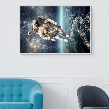 Drobė Nuotraukas Astronautas Plakatas Planetos Mėnulis Plakatas Namų Dekoro Kosmonautai Kosmose Kambarį Modernios Sienos Meno Palydovinių