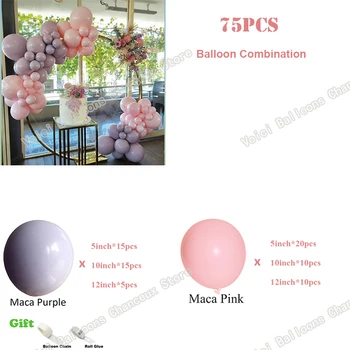 Dvigubai Pink Macaron Purpel Balionų Girliandą Komplektas Vestuvių Dekoravimas 4D Pearl Pink Balionas Arch Gimtadienio Baby Shower Dekoras