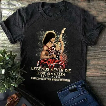 Eddie Van Halen gitaros RIP legendos niekada mirti ačiū už prisiminimus marškinėliai