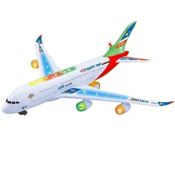 Elektrinis Lėktuvas Modeliavimas Orlaivių Reaktyvinių Žaislas Su Mirksinčios Šviesos Realius Variklio Garsus A380 