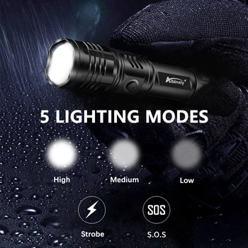 Galingas XHP50 LED Žibintuvėlis USB Įkrovimo 18650 Led Žibintuvėlis 5 Režimai Zoom Kempingas Žibintų Nešiojamas Vandeniui Dviračio Šviesos