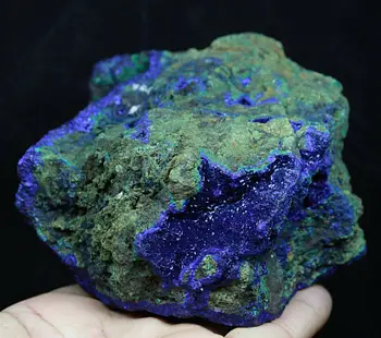 Gamtos Retas Blizgantis Azurite Malachito Geode Mineralinių Pavyzdys
