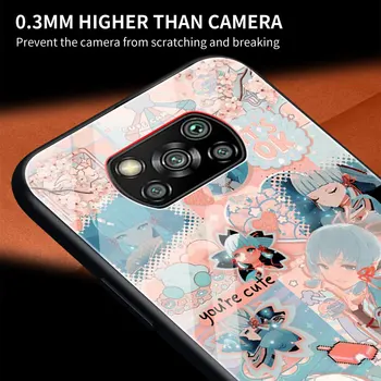 Genshin Poveikio Anime Grūdintas Stiklas Telefoną Atveju Xiaomi Mi 11 Ultra 11i 9T 10T Lite 5G 10 Pastaba Pro Poco X3 NFC Fundas Dangtis
