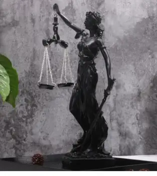 Graikijos Teisingumo ir Teisingumo retro balansas statula juodoji Deivė kūrybos rodyti Europos stiliaus kūrybos retro kavinė skulptūra