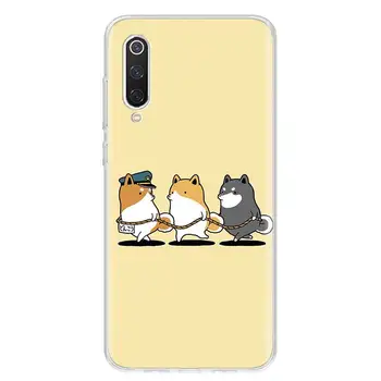 Gyvūnų animacinių filmų Shiba Inu Šuo Silikono Minkštas Telefoną Atveju Xiaomi 10 Pastaba Mi 11 9 8 CC9 5X 6X A1 A2 A3 F1 X3 F2 F3 Pro Lite + Ji