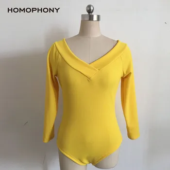 HOMOPHONY Moterų marškinėliai Off Peties ilgomis Rankovėmis Seksualus V-Kaklo Moterų marškinėliai Kieto Marškinėlius Rudenį, Pavasarį Pagrindinio Tees Atsitiktinis Liesas